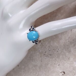 Sonora Beauty Turquoise/London Blue Topaz Sterling Silver Ring